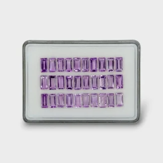 44.51 Cts. Brazilian Amethyst 10x5mm Step Cut Baguette Shape AAA Grade Gemstones Parcel - Total 30 Pc.