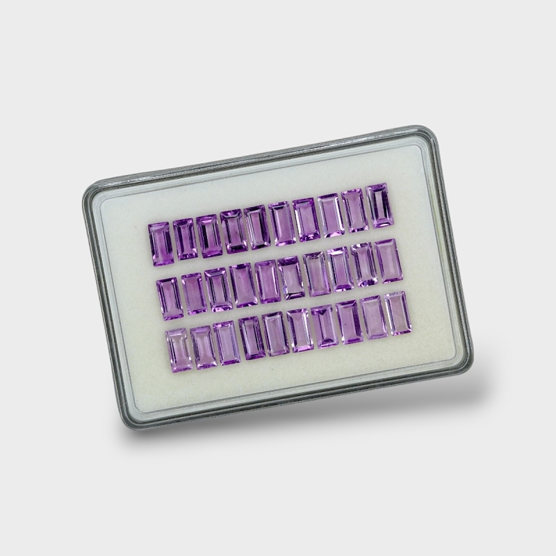 Brazilian Amethyst 10x5mm Step Cut Baguette AAA Gemstones Parcel - 180366
