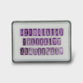 43.84 Cts. Brazilian Amethyst 10x5mm Step Cut Baguette Shape AAA Grade Gemstones Parcel - Total 29 Pc.