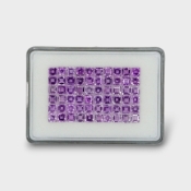 37.37 Cts. Brazilian Amethyst 5mm Step Cut Square Shape AAA Grade Gemstones Parcel - Total 60 Pc.