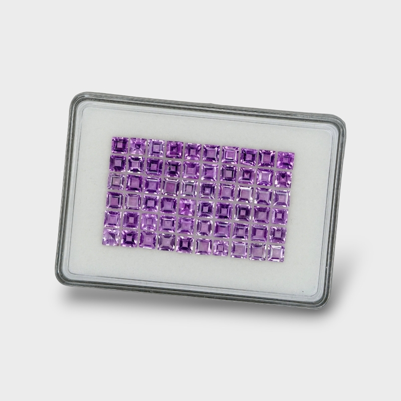 Brazilian Amethyst 5mm Step Cut Square AAA Gemstones Parcel - 180249