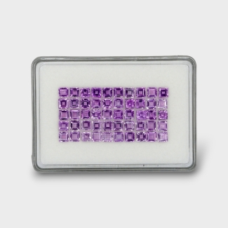 31.96 Cts. Brazilian Amethyst 5mm Step Cut Square Shape AAA Grade Gemstones Parcel - Total 50 Pc.