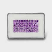 31.96 Cts. Brazilian Amethyst 5mm Step Cut Square Shape AAA Grade Gemstones Parcel - Total 50 Pc.