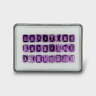 57.74 Cts. Brazilian Amethyst 9x7mm Step Cut Octagon Shape AAA Grade Gemstones Parcel - Total 25 Pc.