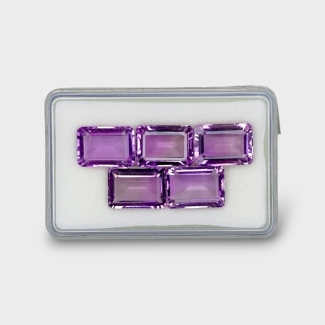 34.15 Cts. Brazilian Amethyst 14x10mm Step Cut Octagon Shape AAA Grade Gemstones Parcel - Total 5 Pc.