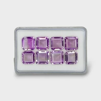 29.35 Cts. Brazilian Amethyst 10mm Step Cut Octagon Shape AA+ Grade Gemstones Parcel - Total 8 Pc.