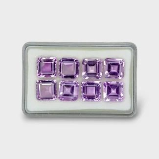 37.56 Cts. Brazilian Amethyst 10mm Step Cut Octagon Shape AA+ Grade Gemstones Parcel - Total 8 Pc.