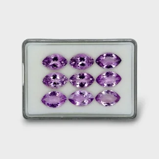 84.55 Cts. Brazilian Amethyst 19x12mm Faceted Marquise Shape AAA Grade Gemstones Parcel - Total 9 Pc.