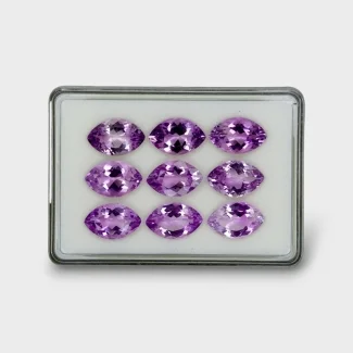 89.25 Cts. Brazilian Amethyst 19x12mm Faceted Marquise Shape AAA Grade Gemstones Parcel - Total 9 Pc.