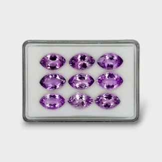 87.4 Cts. Brazilian Amethyst 19x12mm Faceted Marquise Shape AAA Grade Gemstones Parcel - Total 9 Pc.