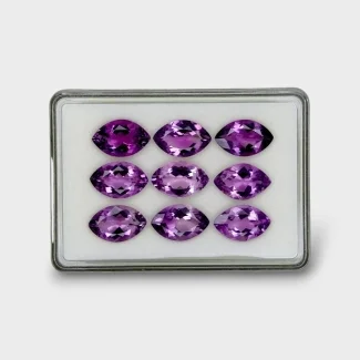 83.8 Cts. Brazilian Amethyst 19x12mm Faceted Marquise Shape AAA Grade Gemstones Parcel - Total 9 Pc.