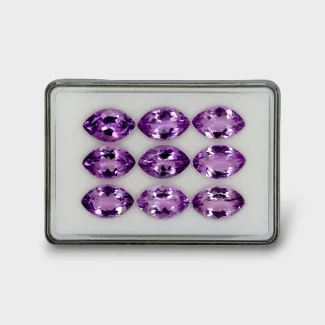85.1 Cts. Brazilian Amethyst 19x12mm Faceted Marquise Shape AAA Grade Gemstones Parcel - Total 9 Pc.