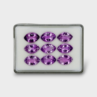 85.2 Cts. Brazilian Amethyst 19x12mm Faceted Marquise Shape AAA Grade Gemstones Parcel - Total 9 Pc.
