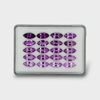 52.9 Cts. Brazilian Amethyst 15x7mm Faceted Marquise Shape AA+ Grade Gemstones Parcel - Total 20 Pc.