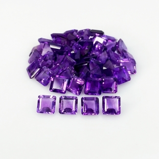 46.45 Cts. African Amethyst 6mm Step Cut Octagon Shape AA Grade Gemstones Parcel - Total 49 Pc.