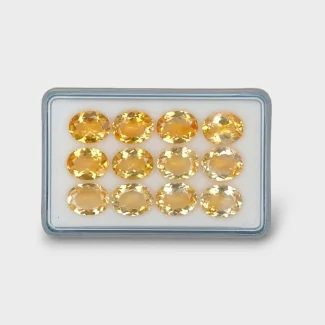 25.22 Cts. Citrine 10x8mm Faceted Oval Shape AA+ Grade Gemstones Parcel - Total 12 Pc.