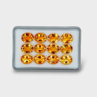 26.35 Cts. Citrine 10x8mm Faceted Oval Shape AAA Grade Gemstones Parcel - Total 12 Pc.
