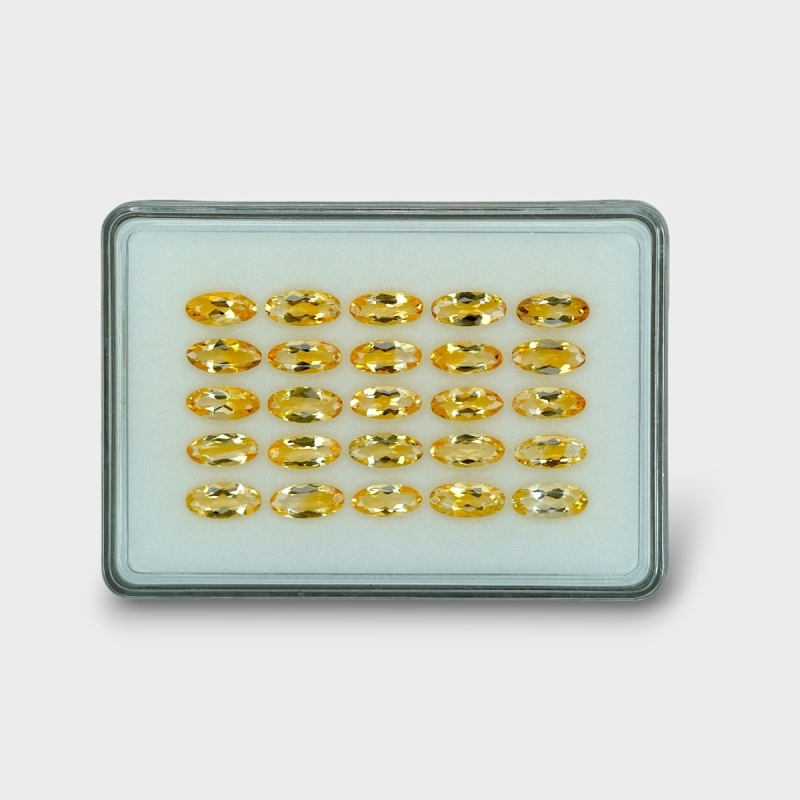 29.46 Cts. Citrine 11x5mm Faceted Oval Shape AA Grade Gemstones Parcel - Total 25 Pc.
