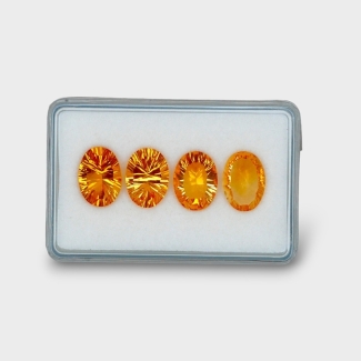 17.15 Cts. Citrine 13x10mm Faceted Oval Shape AAA Grade Gemstones Parcel - Total 4 Pc.