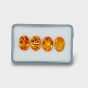 17.15 Cts. Citrine 13x10mm Faceted Oval Shape AAA Grade Gemstones Parcel - Total 4 Pc.