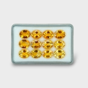 25.01 Cts. Citrine 10x8mm Faceted Oval Shape AAA Grade Gemstones Parcel - Total 12 Pc.