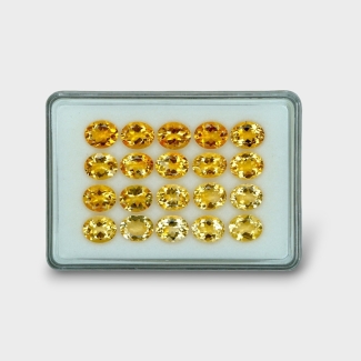 64.6 Cts. Citrine 11x9mm Faceted Oval Shape AA+ Grade Gemstones Parcel - Total 20 Pc.