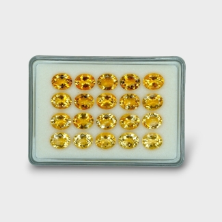 60.46 Cts. Citrine 11x9mm Faceted Oval Shape AA+ Grade Gemstones Parcel - Total 20 Pc.