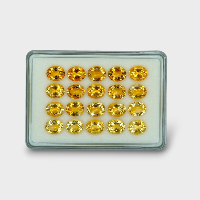 60.46 Cts. Citrine 11x9mm Faceted Oval Shape AA+ Grade Gemstones Parcel - Total 20 Pc.