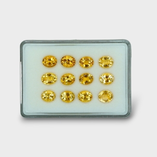 44.43 Cts. Citrine 11x9mm Faceted Oval Shape AA+ Grade Gemstones Parcel - Total 12 Pc.