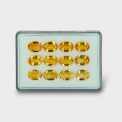 53.28 Cts. Citrine 14x10mm Faceted Oval Shape AA+ Grade Gemstones Parcel - Total 12 Pc.