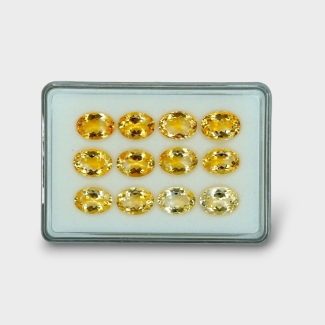64.9 Cts. Citrine 14x10mm Faceted Oval Shape AA+ Grade Gemstones Parcel - Total 12 Pc.
