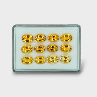 76.9 Cts. Citrine 14x10mm Faceted Oval Shape AA+ Grade Gemstones Parcel - Total 12 Pc.