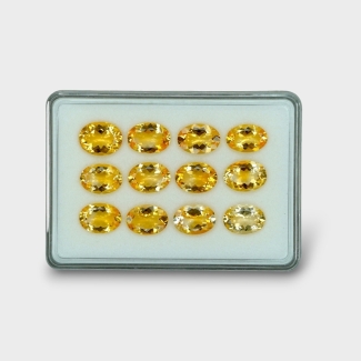 57.78 Cts. Citrine 14x10mm Faceted Oval Shape AA+ Grade Gemstones Parcel - Total 12 Pc.
