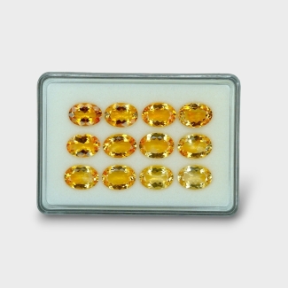 57.21 Cts. Citrine 14x10mm Faceted Oval Shape AA+ Grade Gemstones Parcel - Total 12 Pc.