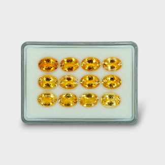 61.02 Cts. Citrine 14x10mm Faceted Oval Shape AA+ Grade Gemstones Parcel - Total 12 Pc.