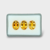 17.56 Cts. Citrine 14x10mm Faceted Oval Shape AA+ Grade Gemstones Parcel - Total 3 Pc.