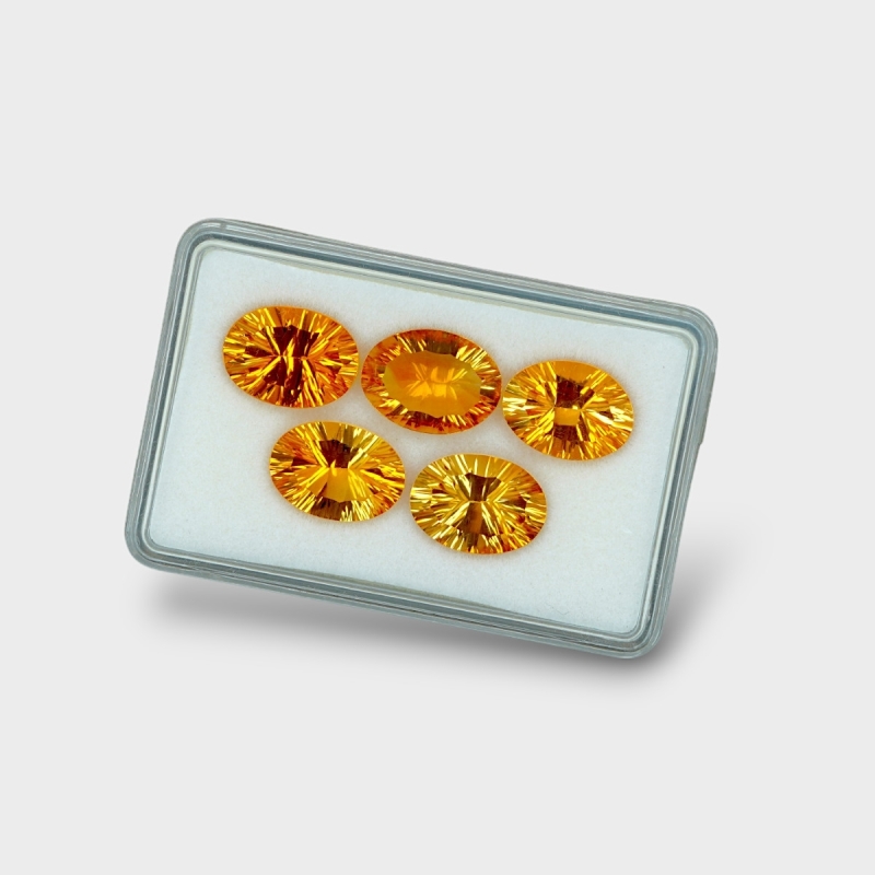 Citrine 14x10mm Concave Cut Oval AAA Gemstones Parcel - 180489