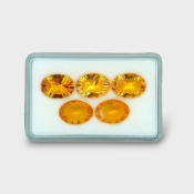 21.83 Cts. Citrine 14x10mm Concave Cut Oval Shape AAA Grade Gemstones Parcel - Total 5 Pc.