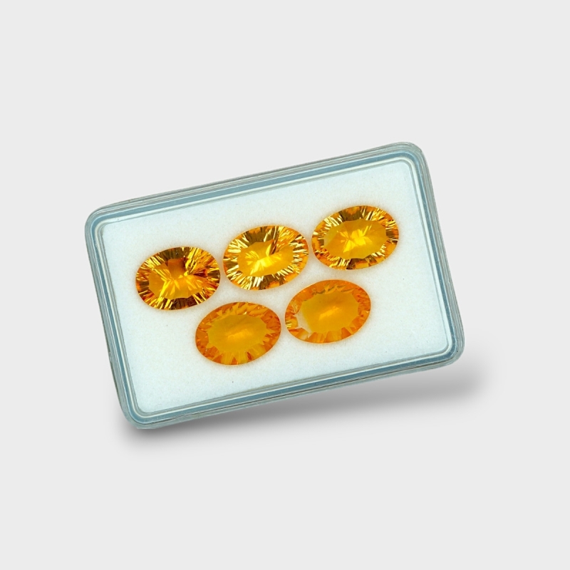 Citrine 14x10mm Concave Cut Oval AAA Gemstones Parcel - 180467