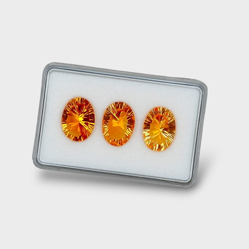 Citrine 15x11mm Concave Cut Oval AAA Gemstones Parcel - 180591