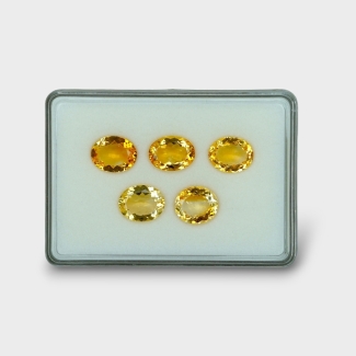 38.32 Cts. Citrine 15x12mm Faceted Oval Shape AA+ Grade Gemstones Parcel - Total 5 Pc.