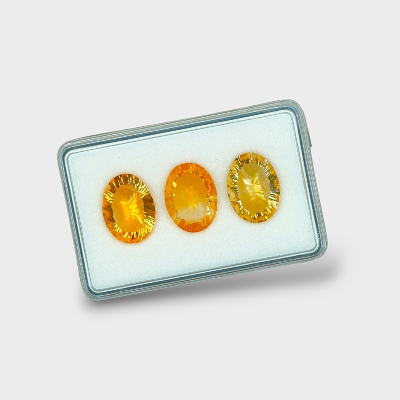 Citrine 16x12mm Concave Cut Oval AAA Gemstones Parcel - 180468