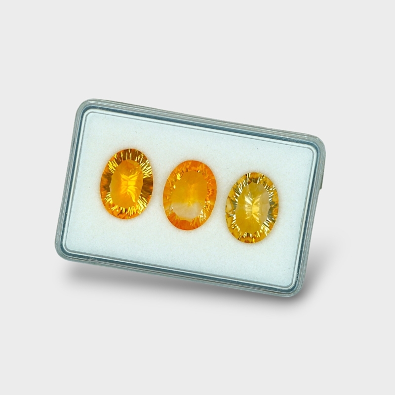 Citrine 16x12mm Concave Cut Oval AAA Gemstones Parcel - 180468