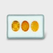 17.48 Cts. Citrine 16x12mm Concave Cut Oval Shape AAA Grade Gemstones Parcel - Total 3 Pc.