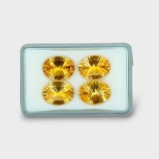 29.26 Cts. Citrine 16x12mm Concave Cut Oval Shape AAA Grade Gemstones Parcel - Total 4 Pc.
