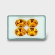 30.22 Cts. Citrine 16x12mm Concave Cut Oval Shape AAA Grade Gemstones Parcel - Total 4 Pc.