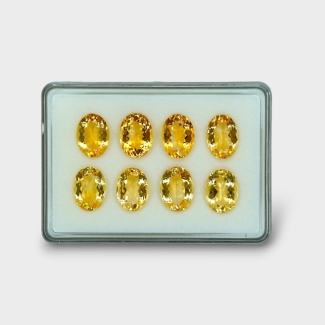 75.25 Cts. Citrine 16x12mm Faceted Oval Shape AA+ Grade Gemstones Parcel - Total 8 Pc.