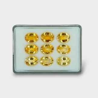 76.51 Cts. Citrine 16x12mm Faceted Oval Shape AA+ Grade Gemstones Parcel - Total 9 Pc.