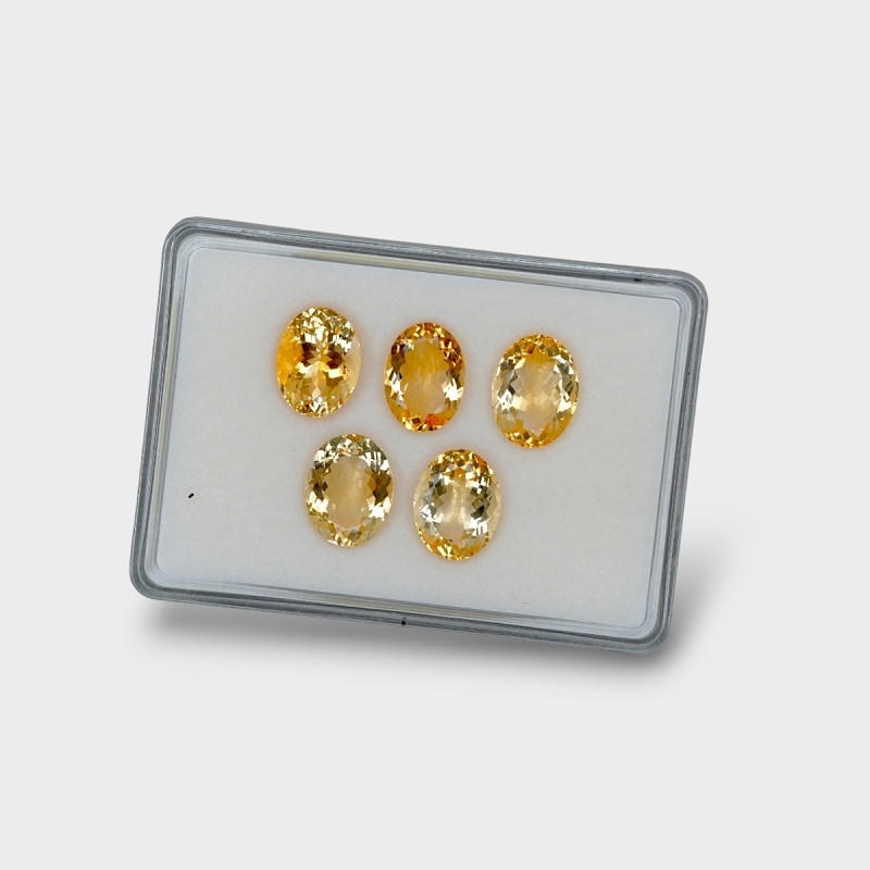 Citrine 17x13mm Faceted Oval AA Gemstones Parcel - 180601