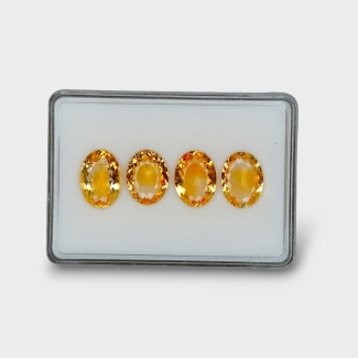 46.95 Cts. Citrine 19x14mm Faceted Oval Shape AA+ Grade Gemstones Parcel - Total 4 Pc.